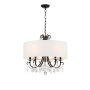 Crystorama Lighting Group Othello 5 Light 24" Wide Crystal Drum Chandelier with Silk Shade and Hand Cut Crystal Accents Matte Black