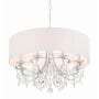 Crystorama Lighting Group Othello 8 Light 32" Wide Crystal Drum Chandelier with a Silk Shade Polished Chrome