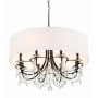 Crystorama Lighting Group Othello 8 Light 32" Wide Crystal Drum Chandelier with a Silk Shade Matte Black