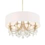 Crystorama Lighting Group Othello 8 Light 32" Wide Crystal Drum Chandelier with a Silk Shade Vibrant Gold