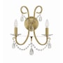 Crystorama Lighting Group Othello 2 Light 16" Tall Wall Sconce with Swarovski Strass Crystal Accents Vibrant Gold