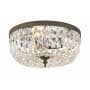 Crystorama Lighting Group Ceiling Mount 3 Light 14" Wide Flush Mount Bowl Ceiling Fixture with Swarovski Spectra Crystal Accents English Bronze