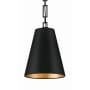 Crystorama Lighting Group Alston 2 Light 10" Wide Mini Pendant with Steel Shade Matte Black / Antique Gold