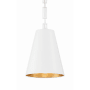 Crystorama Lighting Group Alston 2 Light 10" Wide Mini Pendant with Steel Shade Matte White / Antique Gold