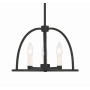 Crystorama Lighting Group Abbott 3 Light 14" Wide Taper Candle Pendant Black