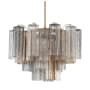 Crystorama Lighting Group Addis 6 Light 20" Wide Waterfall Chandelier with Autumn Glass Shades Aged Brass