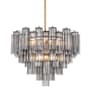 Crystorama Lighting Group Addis 12 Light 27" Wide Chandelier with Smoke Tronchi Glass Aged Brass