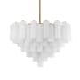 Crystorama Lighting Group Addis 16 Light 32" Wide Waterfall Chandelier with White Glass Shades Aged Brass