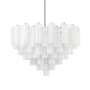 Crystorama Lighting Group Addis 16 Light 32" Wide Waterfall Chandelier with White Glass Shades Polished Chrome