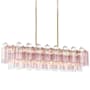 Crystorama Lighting Group Addis 14 Light 52" Wide Linear Chandelier with Spring Tronchi Glass Aged Brass