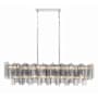 Crystorama Lighting Group Addis 14 Light 52" Wide Linear Chandelier with Smoke Tronchi Glass Polished Chrome