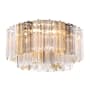 Crystorama Lighting Group Addis 7 Light 22" Wide Flush Mount Drum Ceiling Fixture with Autumn Tronchi Glass Shade Aged Brass