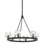 Crystorama Lighting Group Aragon 6 Light 24" Wide LED Crystal Ring Chandelier Matte Black
