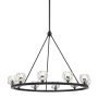 Crystorama Lighting Group Aragon 10 Light 36" Wide LED Crystal Ring Chandelier Matte Black