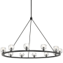 Crystorama Lighting Group Aragon 12 Light 48" Wide LED Crystal Ring Chandelier Matte Black