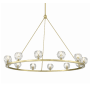 Crystorama Lighting Group Aragon 12 Light 48" Wide LED Crystal Ring Chandelier Soft Brass