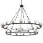 Crystorama Lighting Group Aragon 30 Light 60" Wide LED Crystal Ring Chandelier Matte Black