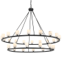 Crystorama Lighting Group Aragon 30 Light 59" Wide LED Ring Chandelier Matte Black