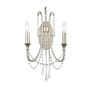 Crystorama Lighting Group Arcadia 2 Light 21" Tall Wall Sconce with Hand Cut Crystal Accents Antique Silver