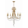 Crystorama Lighting Group Arcadia 8 Light 26" Wide Crystal Candle Style Chandelier with Hand Cut Crystal Accents Antique Gold