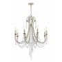 Crystorama Lighting Group Arcadia 8 Light 26" Wide Crystal Candle Style Chandelier with Hand Cut Crystal Accents Antique Silver