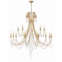 Crystorama Lighting Group Arcadia 15 Light 46" Wide Crystal Candle Style Chandelier with Hand Cut Crystal Accents Antique Gold