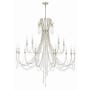 Crystorama Lighting Group Arcadia 15 Light 46" Wide Crystal Candle Style Chandelier with Hand Cut Crystal Accents Antique Silver