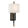 Crystorama Lighting Group Ardson 18" Tall Wall Sconce with Silk Shade Matte Black / Vibrant Gold