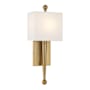 Crystorama Lighting Group Ardson 18" Tall Wall Sconce with Silk Shade Vibrant Gold