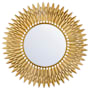 Crystorama Lighting Group Broche 30" Sunburst Flat Steel Framed Accent Mirror Antique Gold