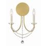 Crystorama Lighting Group Delilah 2 Light 16" Tall Wall Sconce Aged Brass