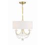 Crystorama Lighting Group Delilah 3 Light 16" Wide Crystal Drum Chandelier Aged Brass