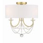 Crystorama Lighting Group Delilah 3 Light 16" Wide Flush Mount Drum Ceiling Fixture Aged Brass