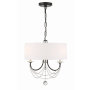 Crystorama Lighting Group Delilah 3 Light 16" Wide Crystal Drum Chandelier Matte Black