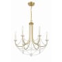 Crystorama Lighting Group Delilah 6 Light 24" Wide Crystal Candle Style Chandelier Aged Brass