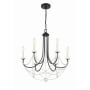 Crystorama Lighting Group Delilah 6 Light 24" Wide Crystal Candle Style Chandelier Matte Black