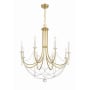 Crystorama Lighting Group Delilah 8 Light 32" Wide Crystal Candle Style Chandelier Aged Brass