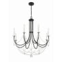 Crystorama Lighting Group Delilah 8 Light 32" Wide Crystal Candle Style Chandelier Matte Black