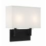 Crystorama Lighting Group Durham 12" Tall 2 Light Wall Sconce Black Forged