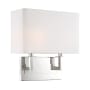 Crystorama Lighting Group Durham 12" Tall 2 Light Wall Sconce Polished Nickel