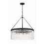 Crystorama Lighting Group Emory 8 Light 24" Wide Crystal Drum Chandelier with a Crystal Shade Black Forged