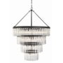 Crystorama Lighting Group Emory 22 Light 40" Wide Crystal Waterfall Chandelier Black Forged