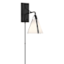 Crystorama Lighting Group Fulton 18" Tall Wall Sconce with Silk Shade Black