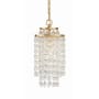 Crystorama Lighting Group Gabrielle 7" Wide Crystal Mini Pendant with Faceted Hand Cut Crystal Accents Antique Gold