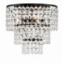 Crystorama Lighting Group Gabrielle 3 Light 14" Wide Flush Mount Waterfall Ceiling Fixture with Faceted Hand Cut Crystal Accents Matte Black