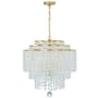 Crystorama Lighting Group Gabrielle 6 Light 22" Wide Crystal Chandelier with Faceted Hand Cut Crystal Accents Antique Gold