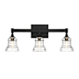 Crystorama Lighting Group Gregory 3 Light 24" Wide Vanity Light with Clear Glass Shades Matte Black