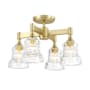 Crystorama Lighting Group Gregory 4 Light 17" Wide Semi-Flush Ceiling Fixture with Clear Glass Shades Aged Brass
