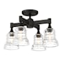Crystorama Lighting Group Gregory 4 Light 17" Wide Semi-Flush Ceiling Fixture with Clear Glass Shades Matte Black