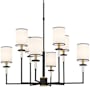 Crystorama Lighting Group Hatfield 8 Light 33" Wide Crystal Chandelier with Silk Shades Black Forged / Vibrant Gold